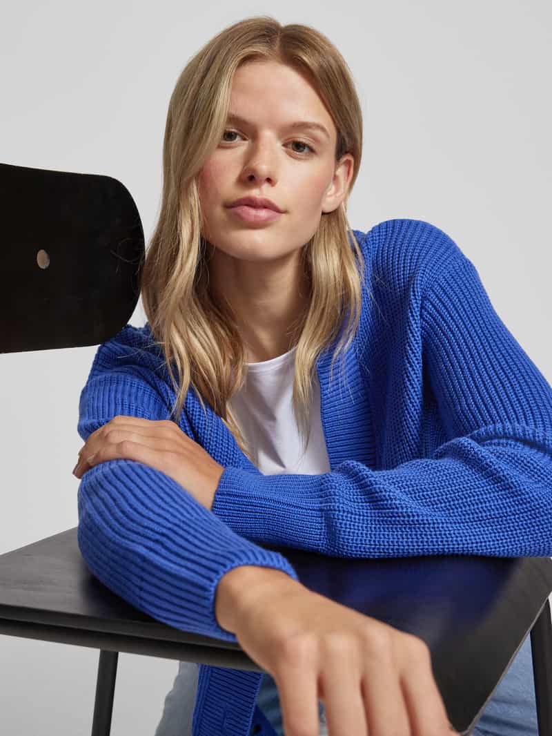 Tom Tailor Denim Comfort fit gebreid jack met geribde knoopsluiting