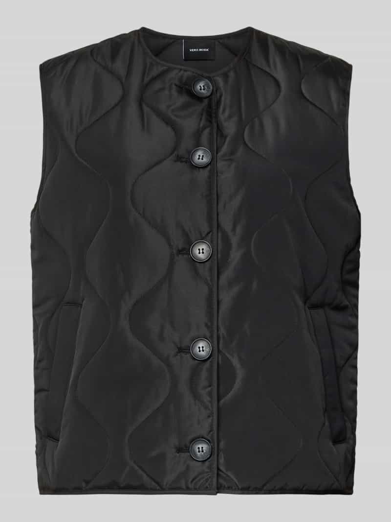 Regular fit Bodywarmer met eenrijige Knoopsluiting Model 'MILLIE'