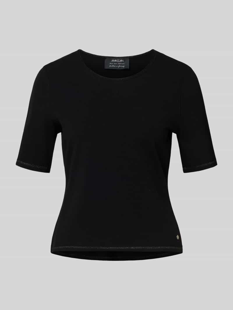 Marc Cain Gebreid shirt van viscosemix met ronde hals