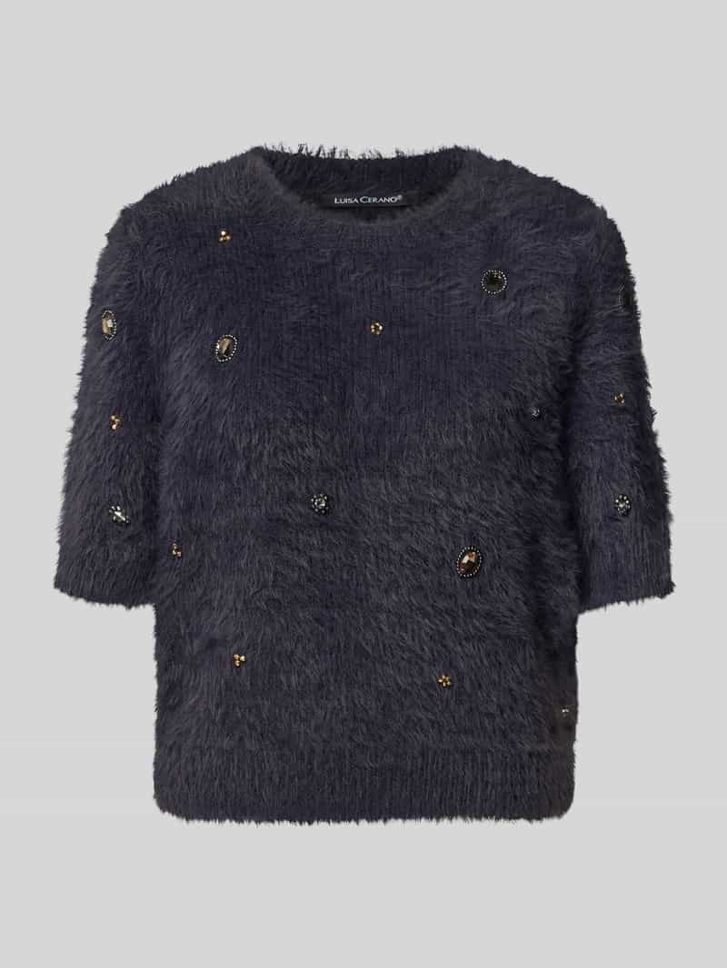 LUISA CERANO Regular fit gebreide pullover met sierapplicaties