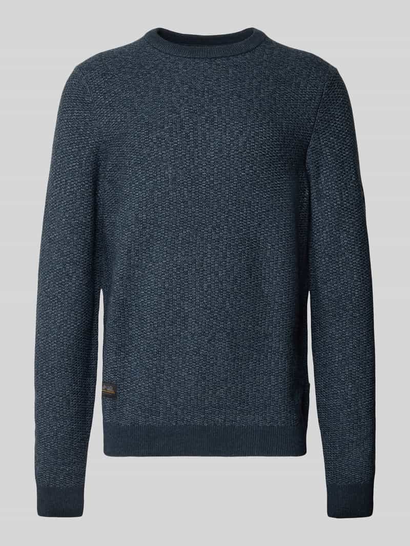 camel active Gebreide pullover met ronde hals en labeldetails
