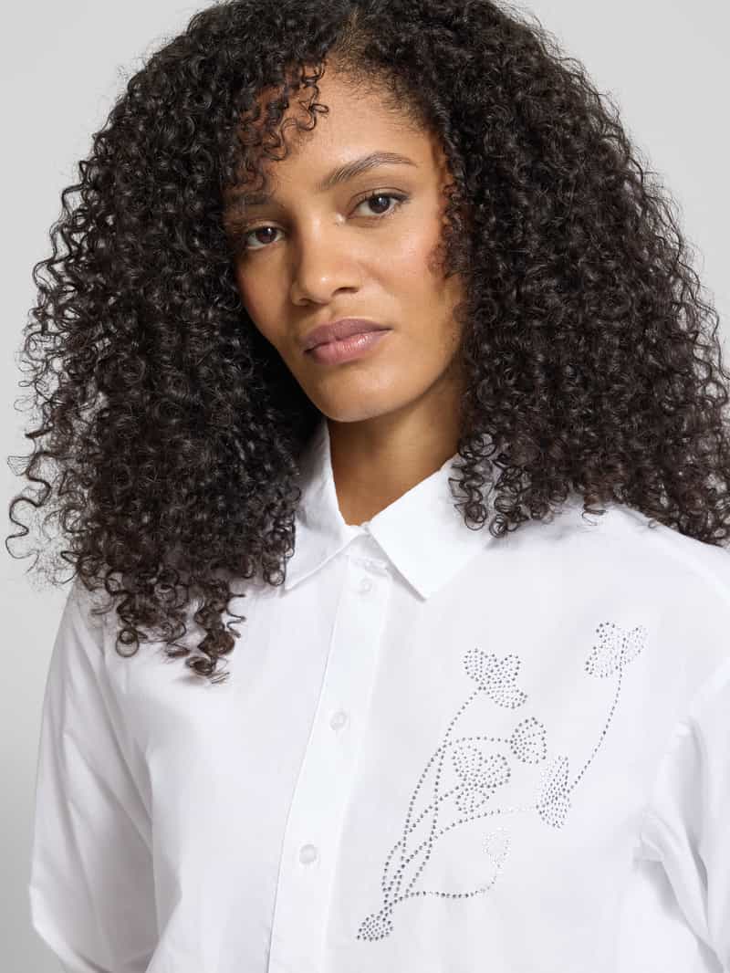 Christian Berg Woman Regular fit overhemdblouse met siersteentjes