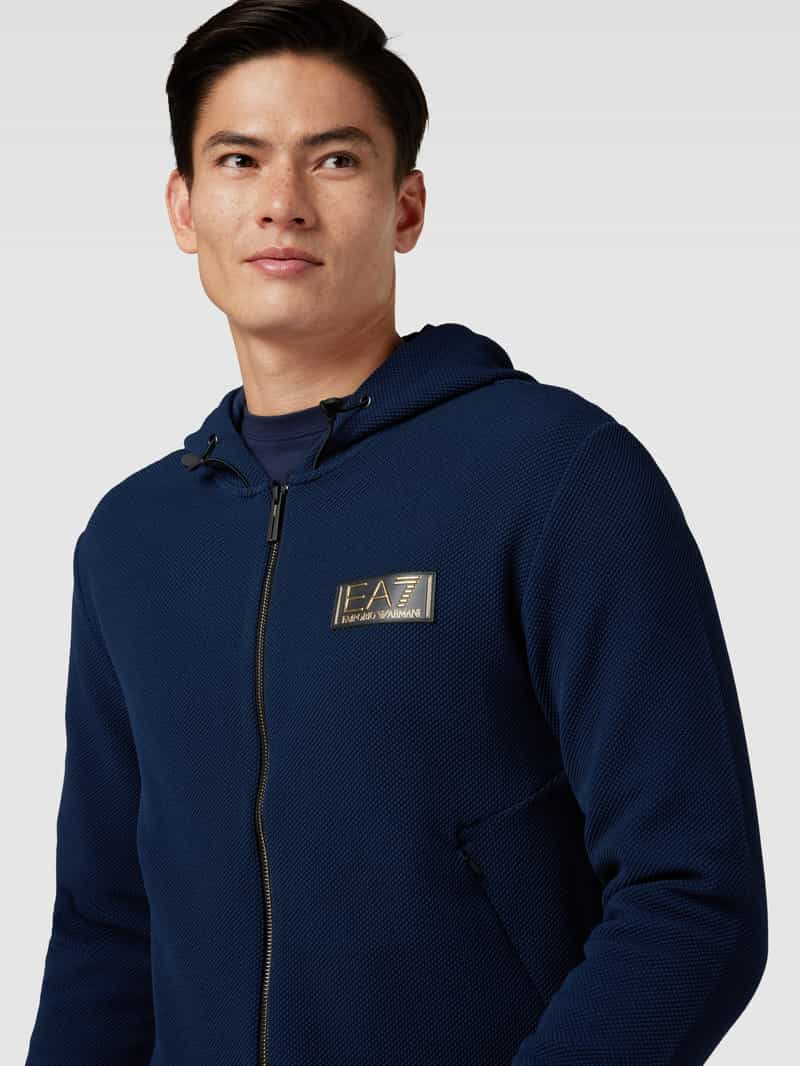 EA7 Emporio Armani Sweatjack in fijn gestructureerd design