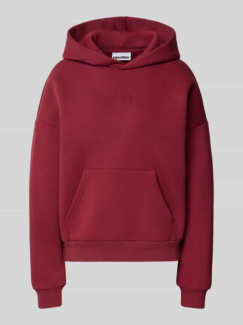 Review Hoodie met labelstitching