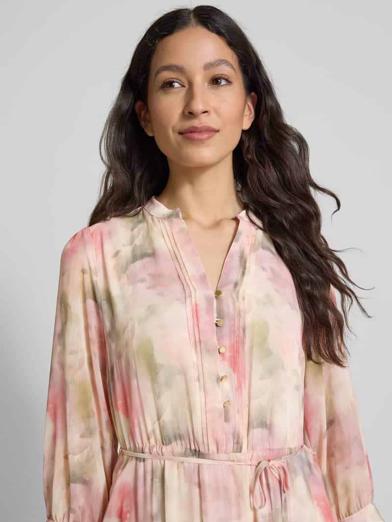 MORE & MORE Midi-jurk met tuniekkraag en korte knoopsluiting