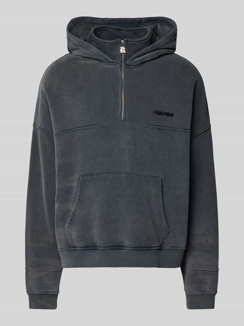 REVIEW Hoodie met korte ritssluiting