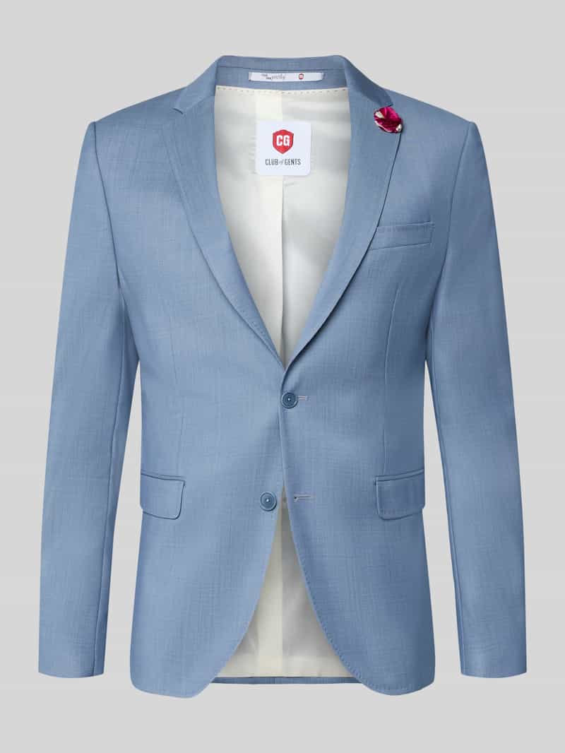 slim fit 2-knoops colbert van mix van scheerwol en elastaan