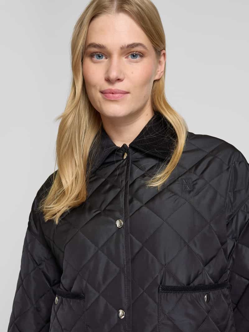 Marc O'Polo Boxy fit gewatteerd jack met corduroy kraag