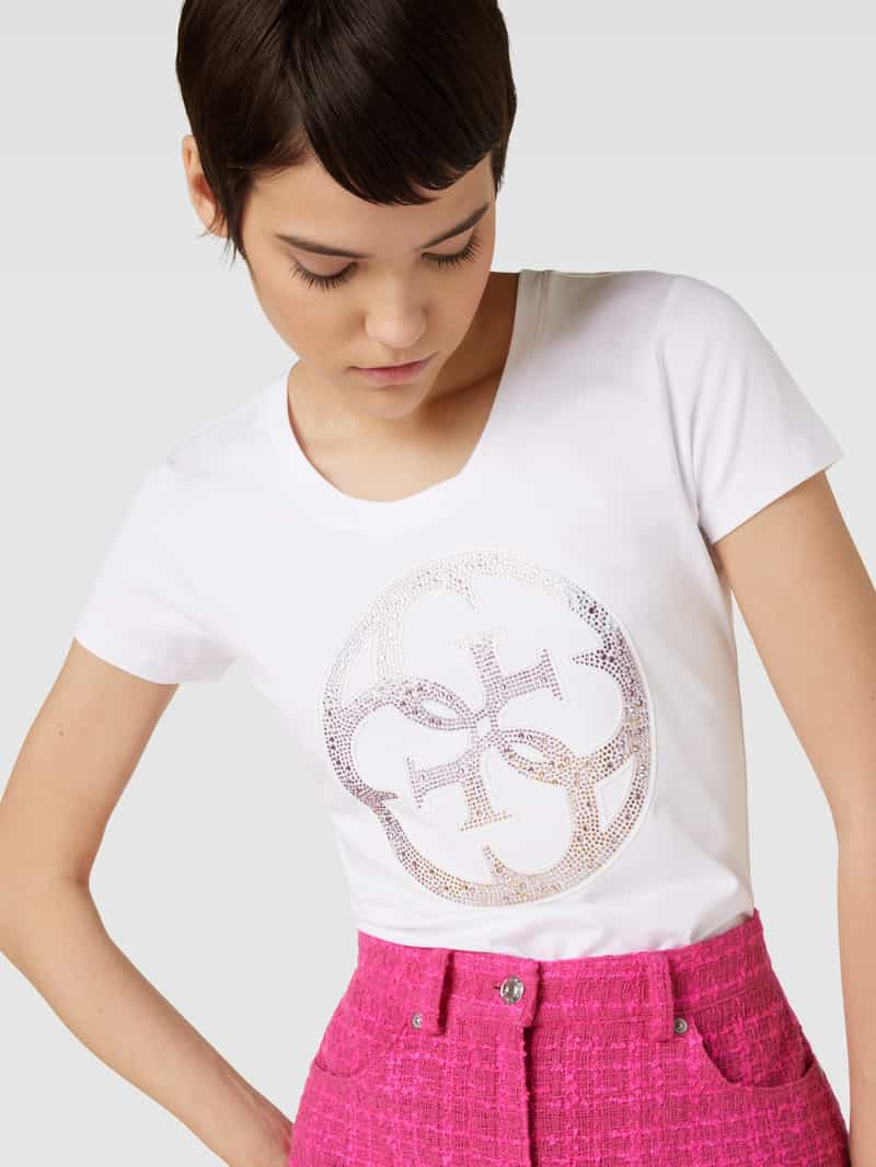 Guess T-shirt met strass-steentjes