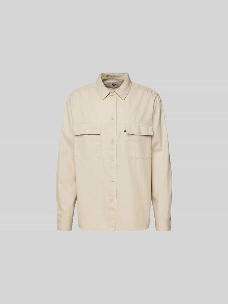 Wood Relaxed fit vrijetijdsoverhemd met borstzak