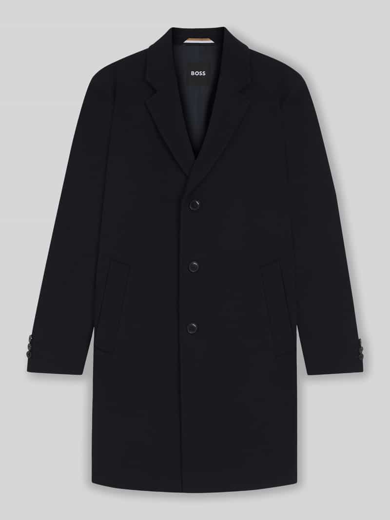 Boss Slim fit lange wollen jas met reverskraag model 'HYDE'