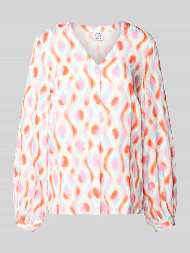 Regular fit blouse met V-hals