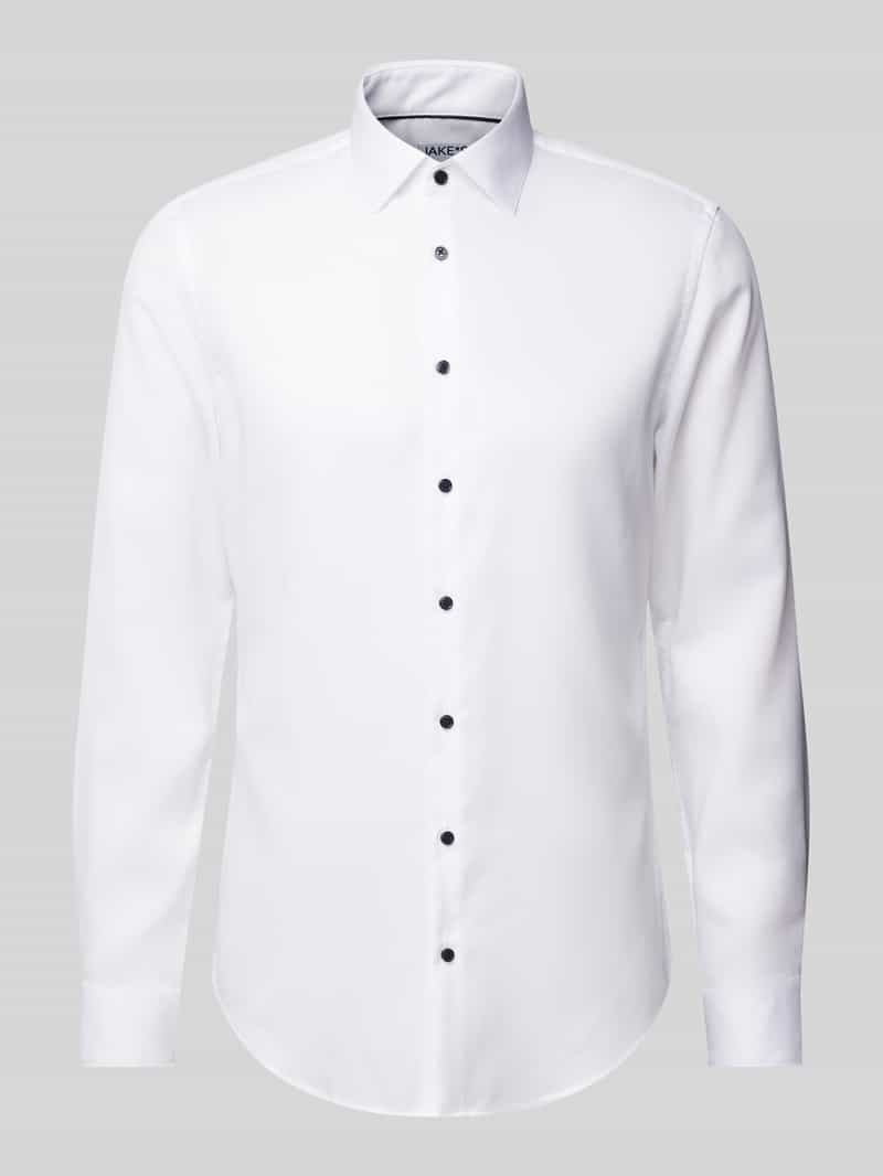 Jake*s Slim fit zakelijk overhemd met kentkraag