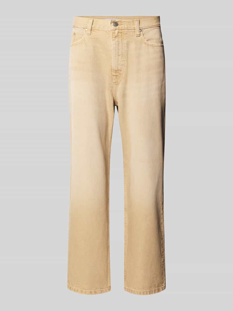 Straight fit jeans van puur katoen in 5-pocketmodel