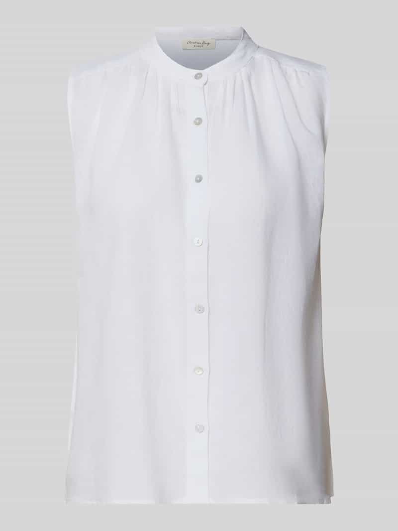 regular fit blousetop van viscose-linnenmix