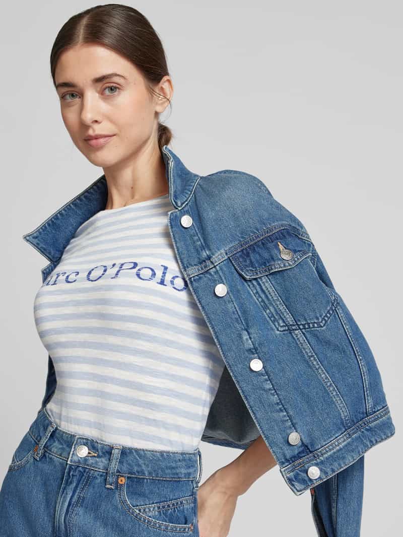 Marc O'Polo Regular fit shirt met lange mouwen van gestreept katoenjersey