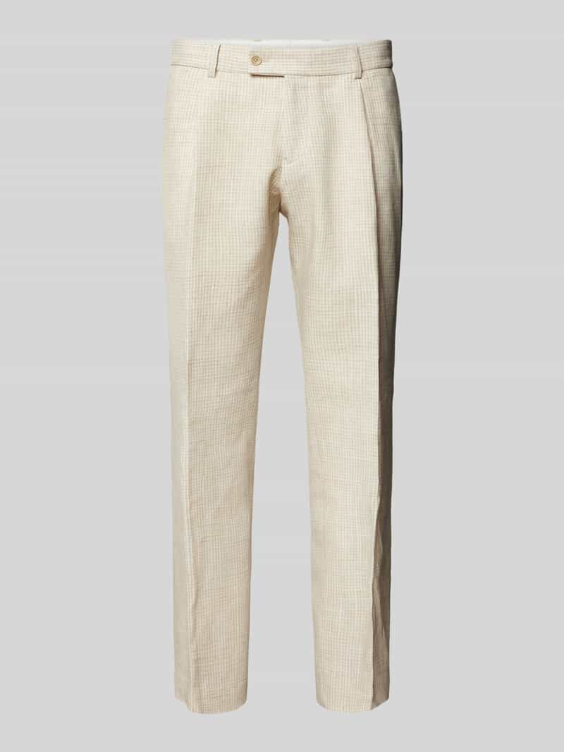 CG Club of Gents Regular fit pantalon met bandplooien en persplooien model 'Peter'