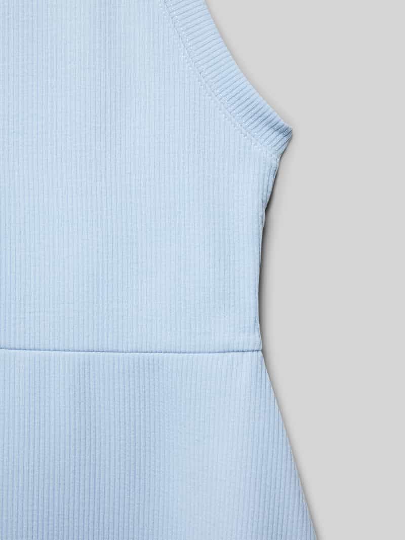 Garcia Knielange jurk met ronde hals en labeldetail