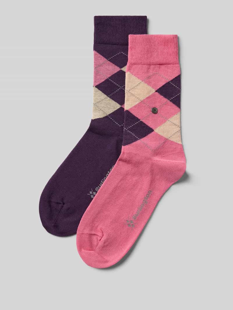 Burlington Sokken met argyle-stitching in een set van 2 paar
