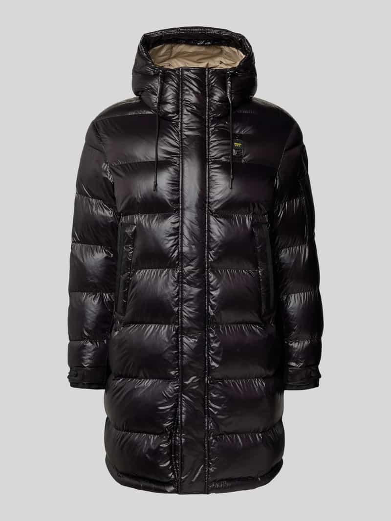 Blauer Usa Regular fit gewatteerde lange jas met logo-applicatie model 'Aldrich'