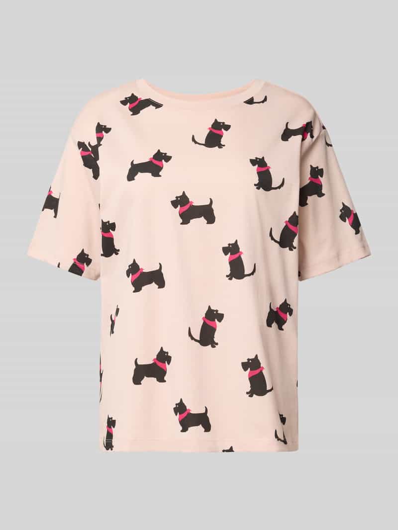 Jake*s Casual Pyjamabovendeel in all-over look met ronde hals
