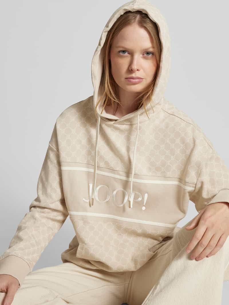 Joop! Oversized hoodie met labelstitching