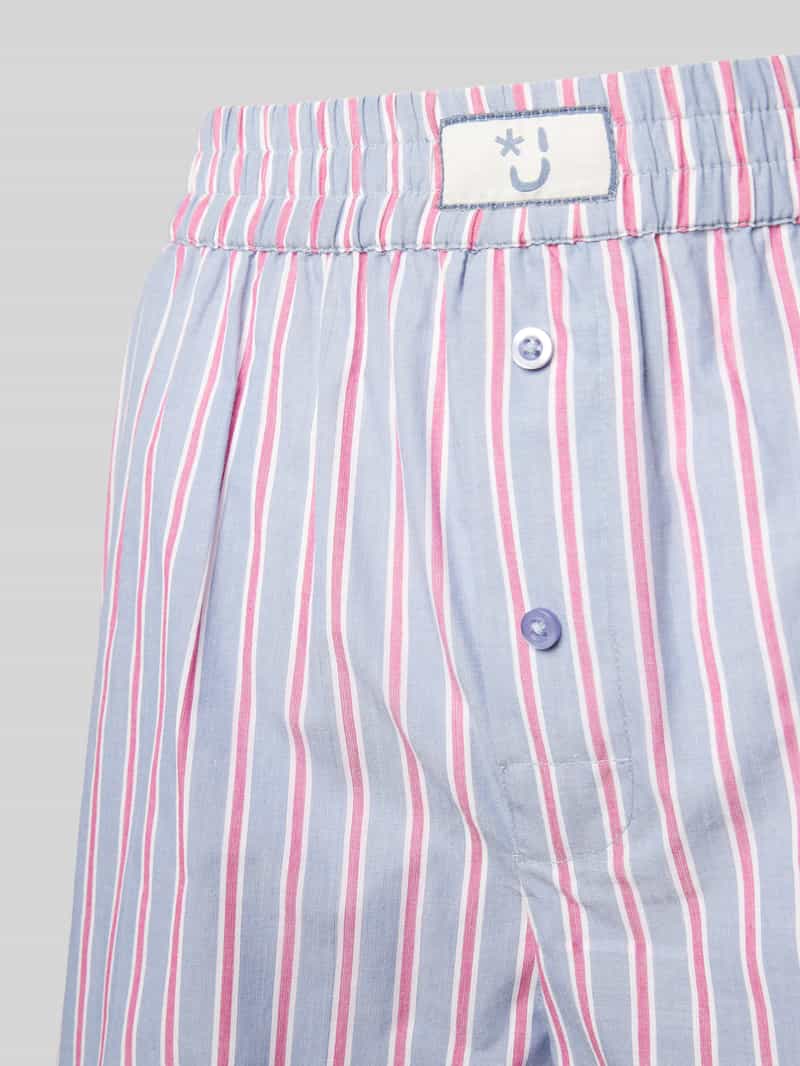 Jake*s Casual Loose fit korte pyjamabroek met labelpatch