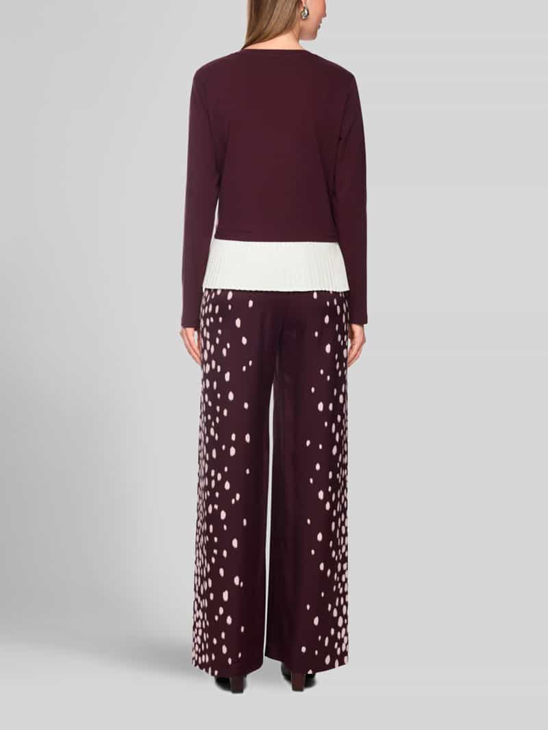Marc Cain Loose fit shirt met lange mouwen van katoenmix met geplisseerd volantdetail