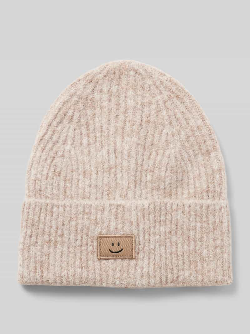 Jake*s Casual Beanie met motiefpatch en wol