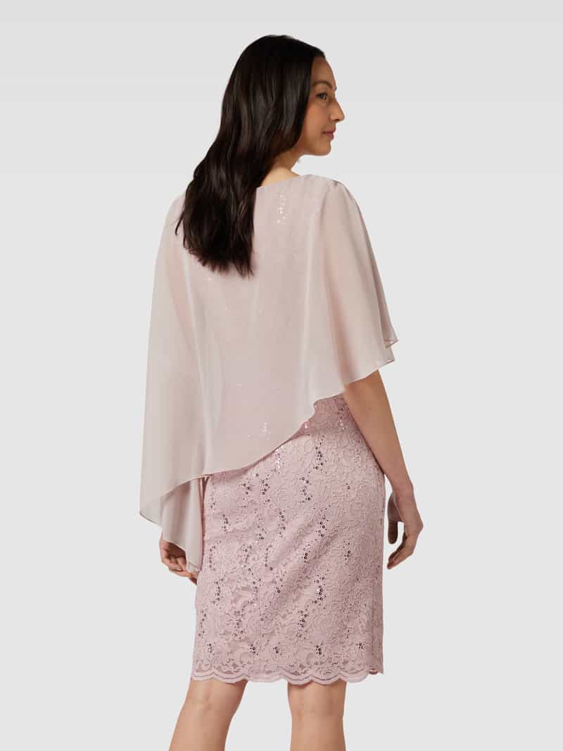 Knielange cocktailjurk in dubbele-laagjeslook Swing