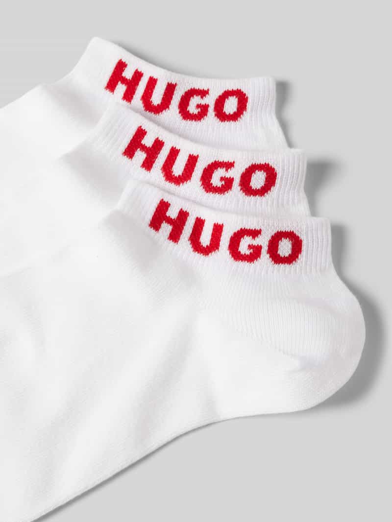 HUGO Sneakersokken met labeldetail in een set van 3 paar