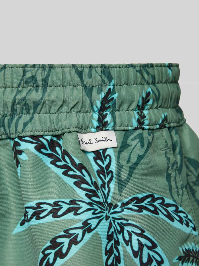 Paul Smith Zwembroek met labeldetail model 'PALMS'