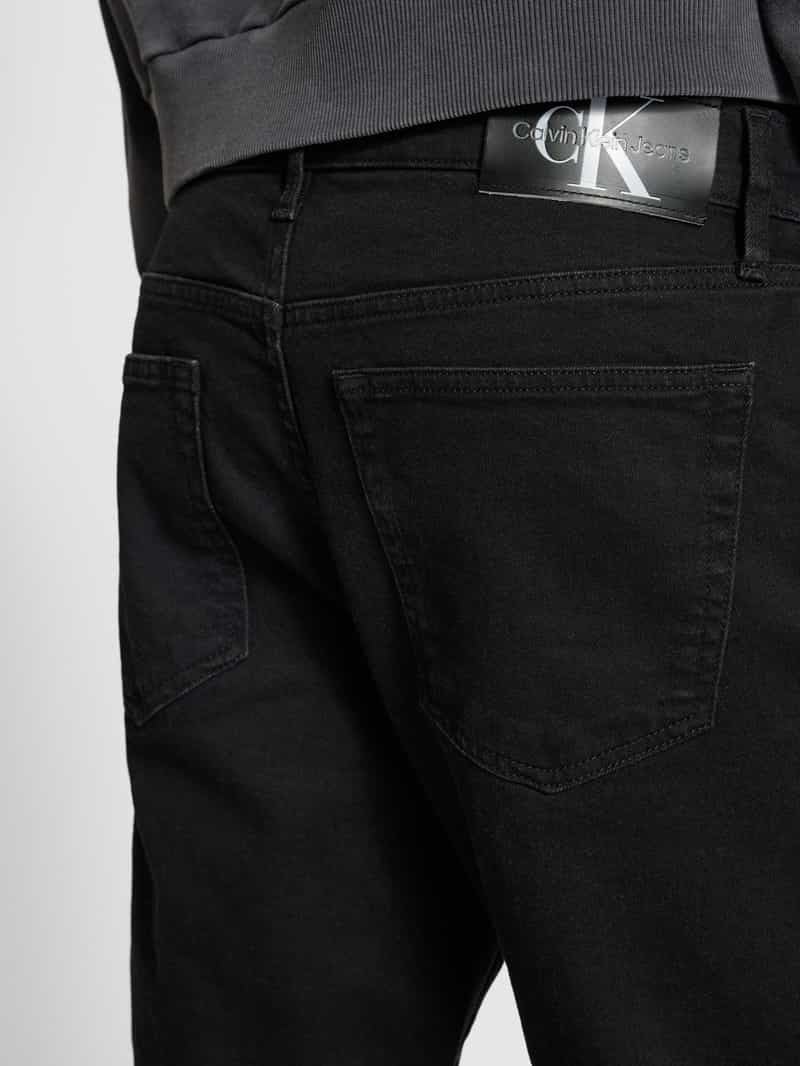 Calvin Klein Jeans Korte slim fit jeans met labeldetail