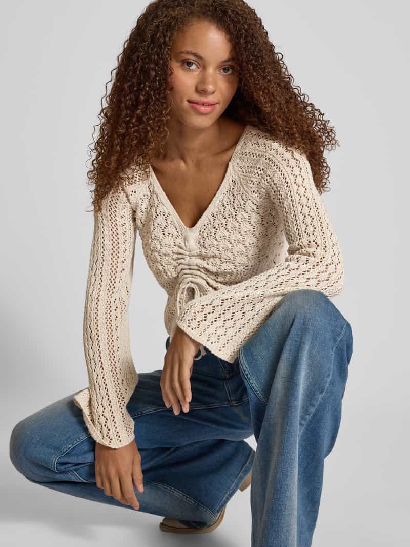 Only regular fit gebreide pullover met plooien model 'NOLA'