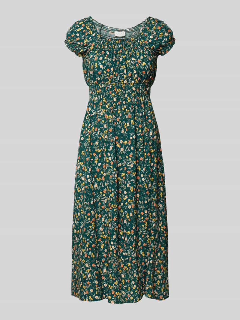 Apricot Midi-jurk met smokdetails