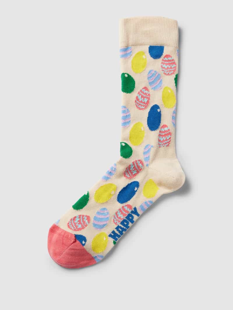 Happy Socks Sokken met labelprint model 'Eggs'