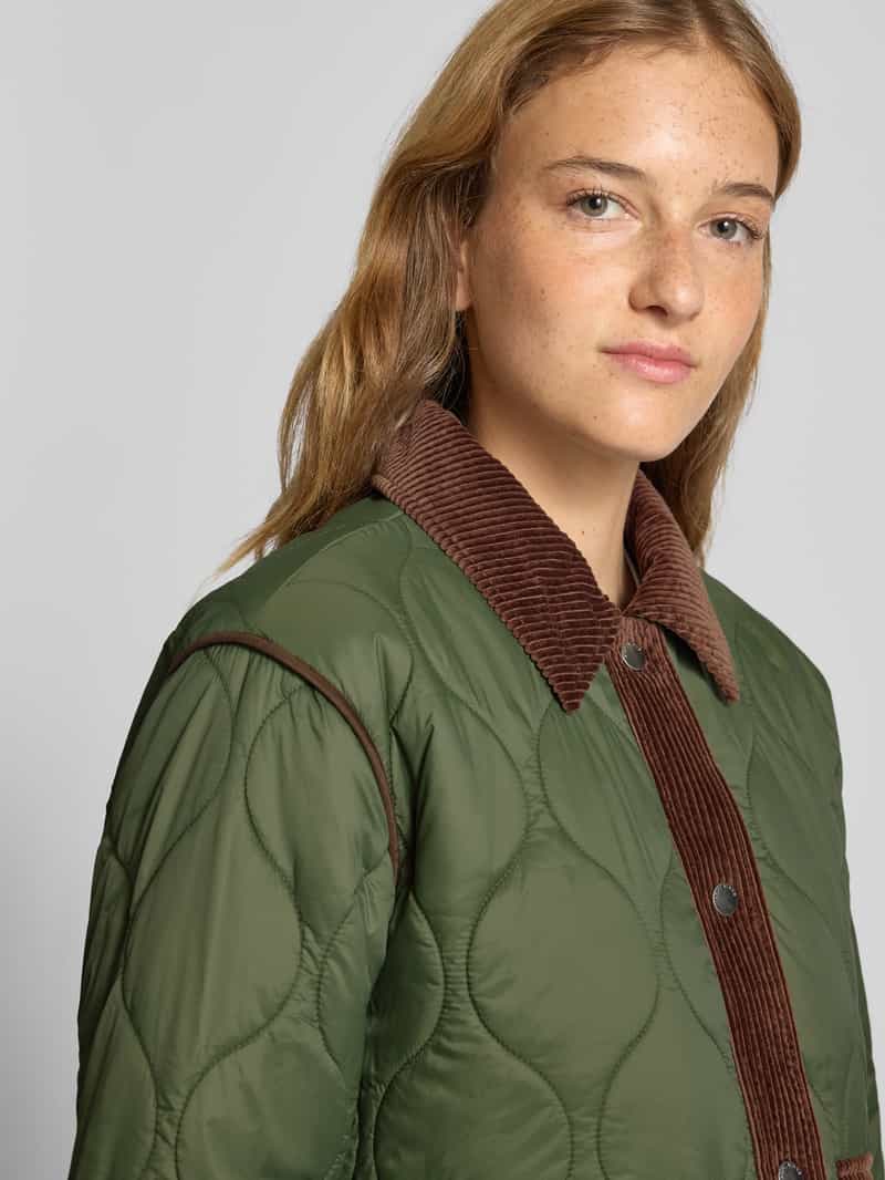Pepe Jeans Regular fit gewatteerd jack met corduroy model 'PAOLA'