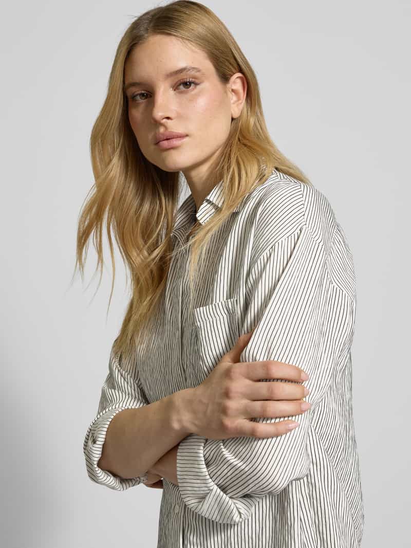 Marc O'Polo Relaxed fit blouse in een crinkle-viscosemix