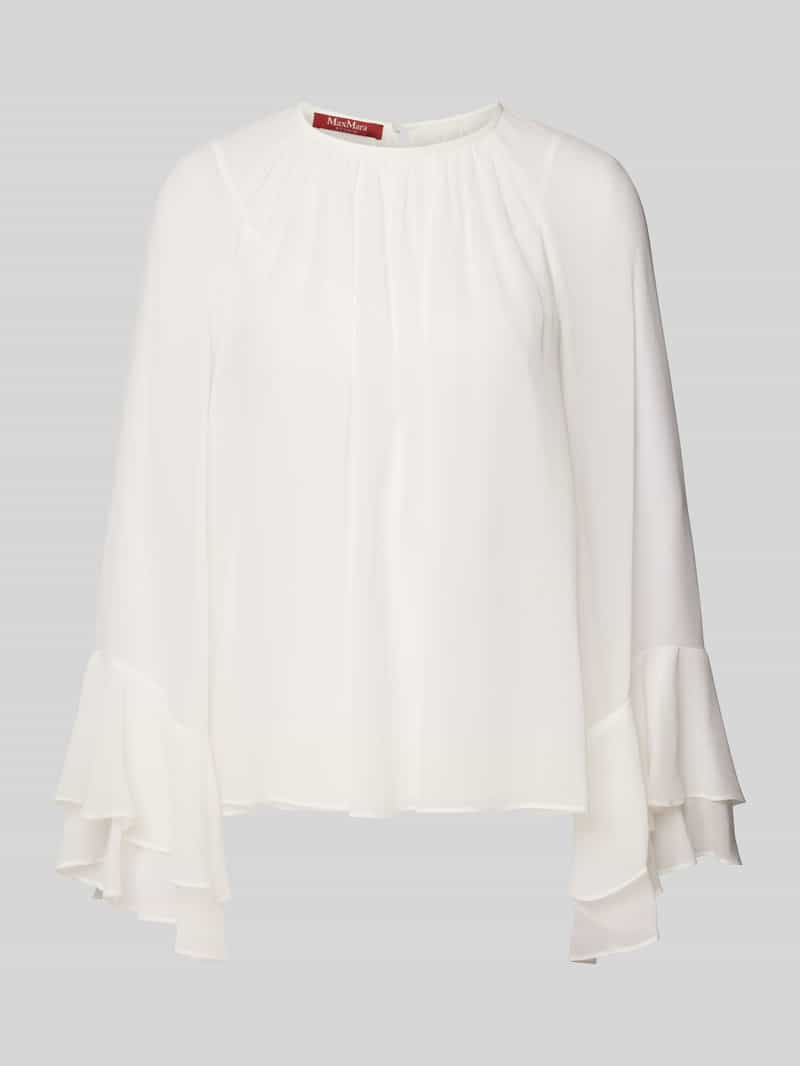 Max Mara Studio Regular fit zijden blouse met plooien, model 'ZEO'