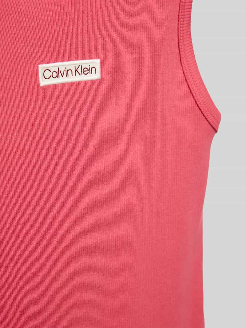 Calvin Klein Jeans Jurk in riblook met labelstitching