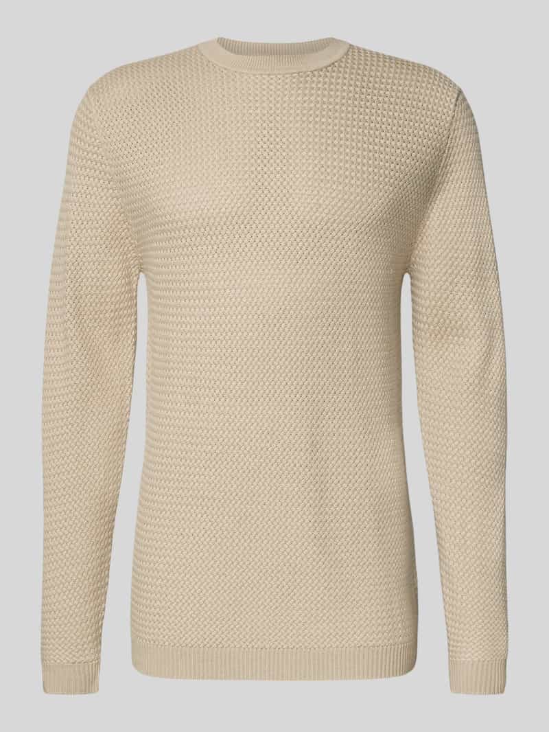 CG Club of Gents Gebreide pullover van wolmix met ronde hals