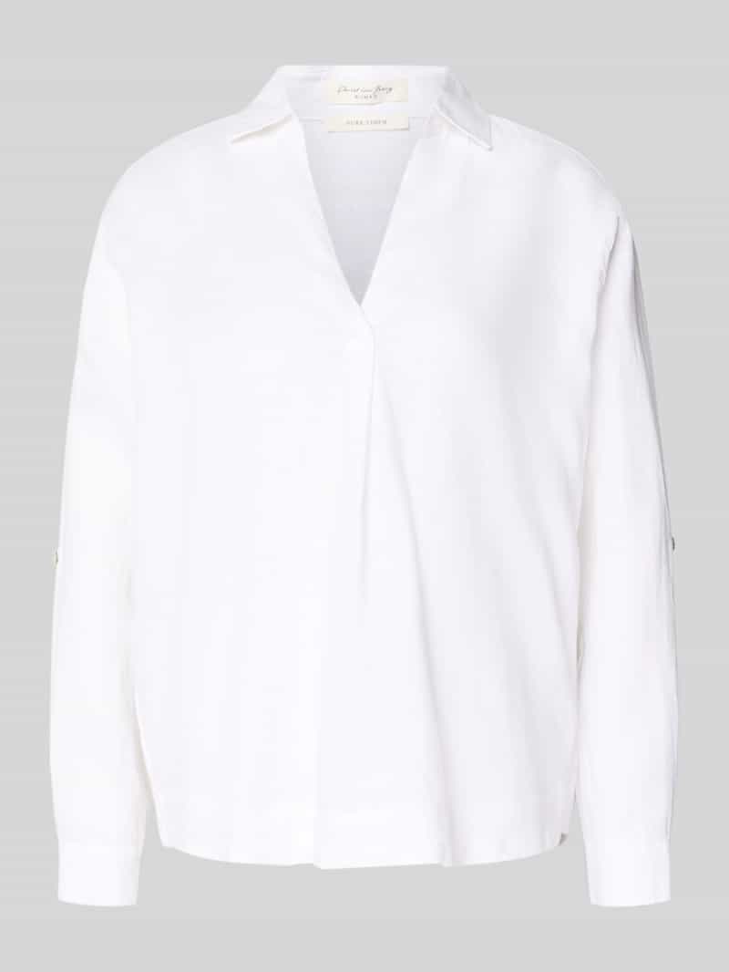 regular fit linnen blouse met V-hals