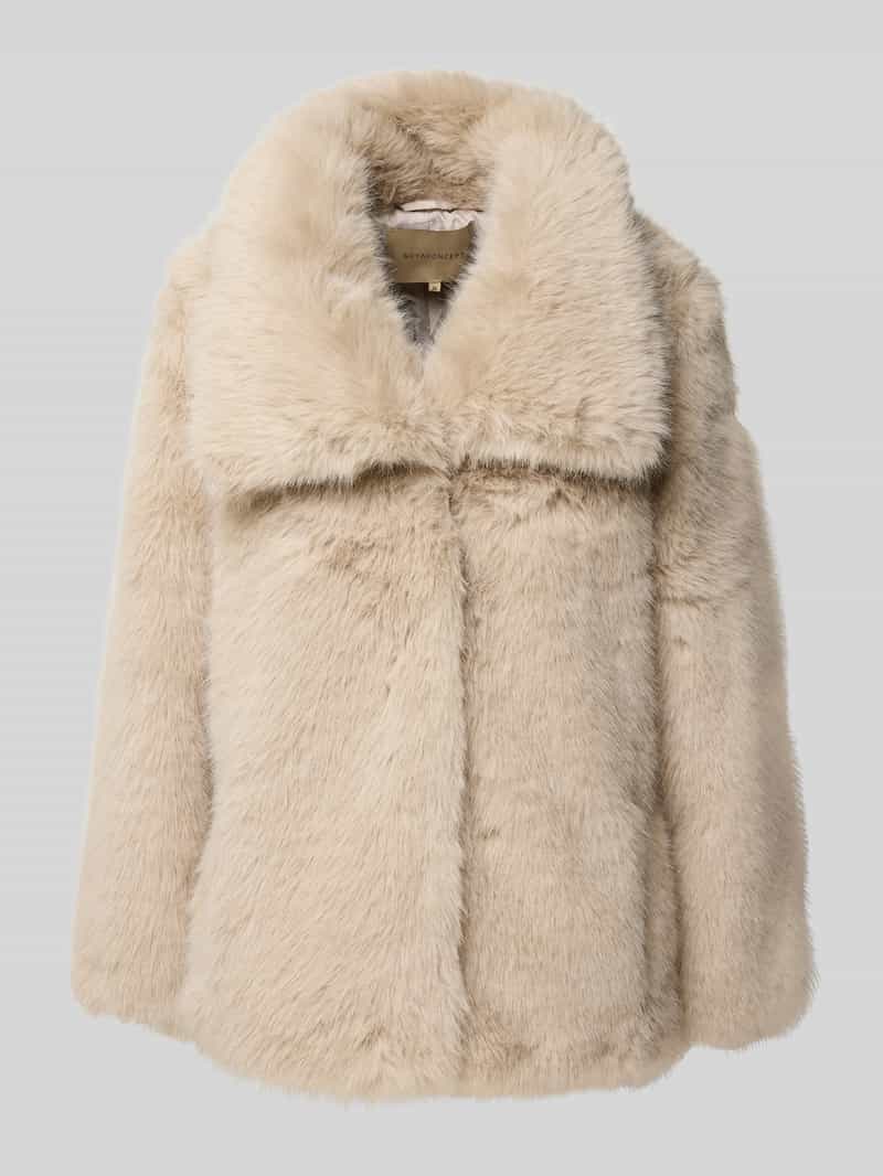 Soyaconcept Jack van imitatiebont met brede platte kraag model 'NAIDA'