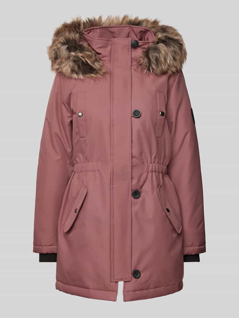 Getailleerde parka met imitatiebont, model 'IRIS'