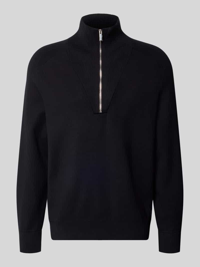 CK Calvin Klein Gebreide pullover van viscosemix met ritssluiting