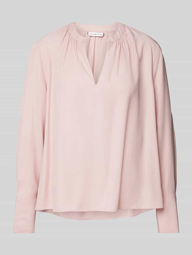 Tommy Hilfiger Regular fit blouseshirt van viscose met opstaande kraag