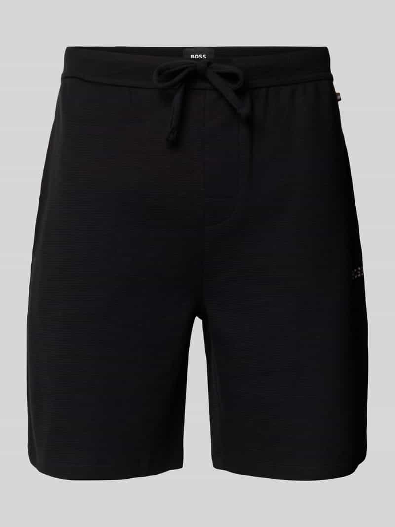 Boss Korte regular fit broek met structuurmotief