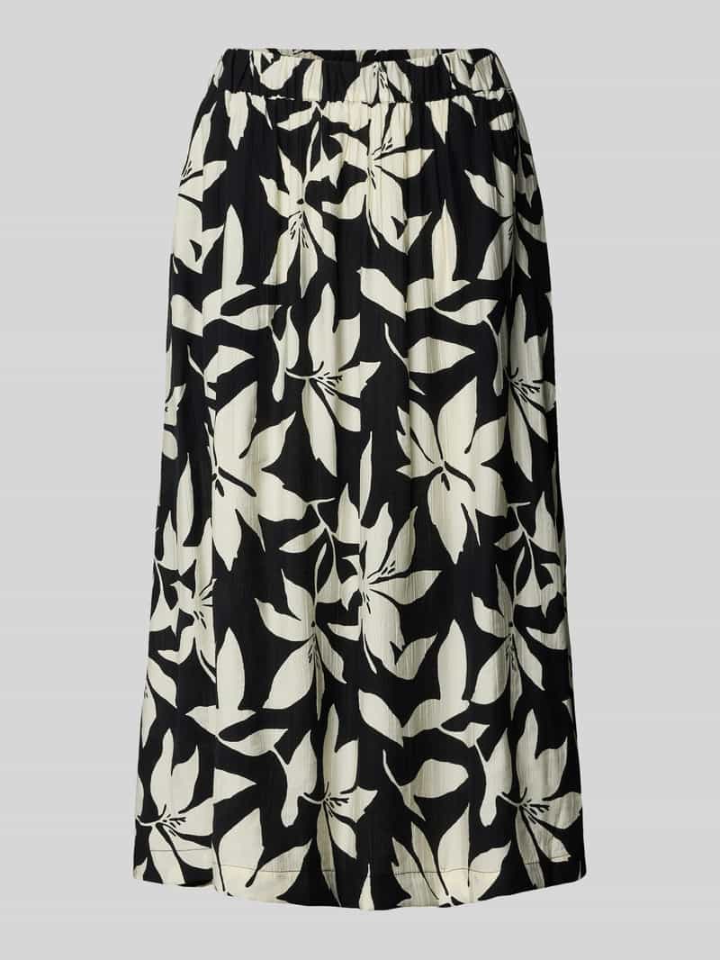 relaxed fit uitlopende midi-rok van viscosemix