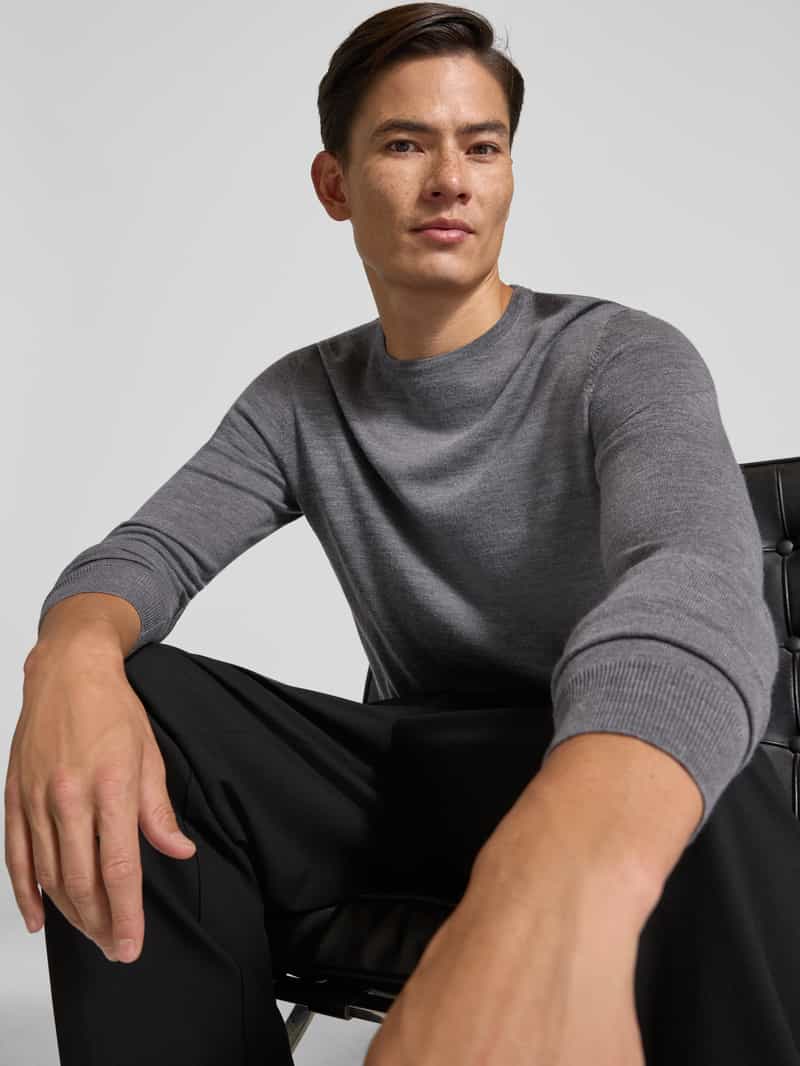 Profuomo Wollen pullover met ronde hals