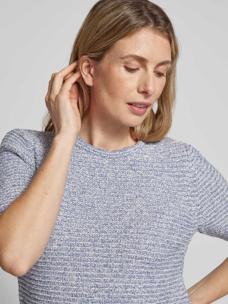 Marc O'Polo Slim fit pullover met korte mouwen van katoenmix met een melange-effect